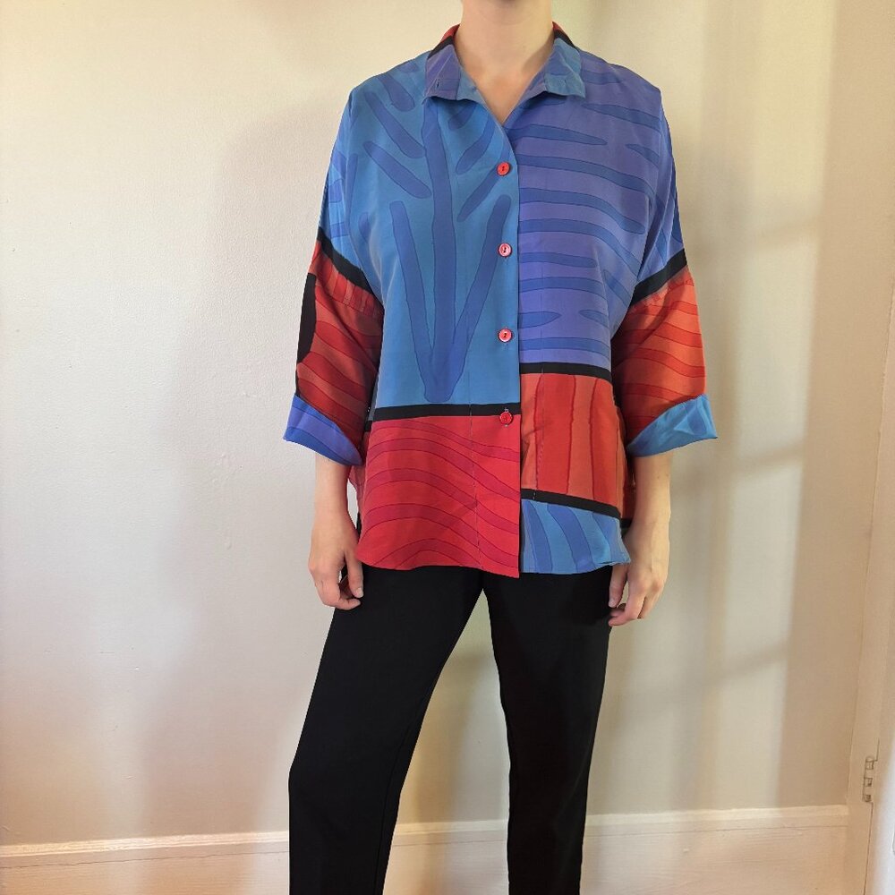 Beautiful hand-dyed silk Kay Chapman blouse